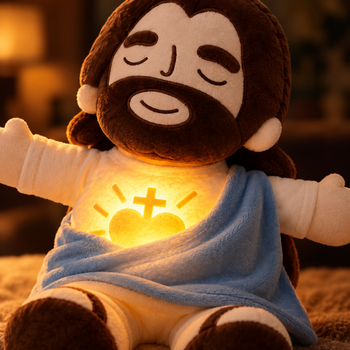 Peluche de Jesús que respira y te da calma